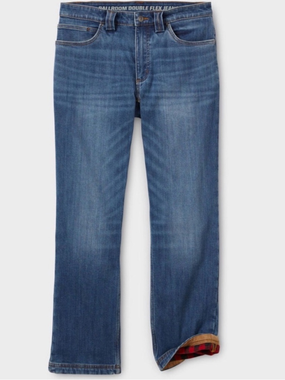 Duluth Trading Flannel Lined Relaxed Blue Jeans 40x30 Ballroom Doubleflex